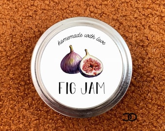 Fig Jam Canning Labels 2" Round Mason Jar Lid Printable Stickers (Instant Download)