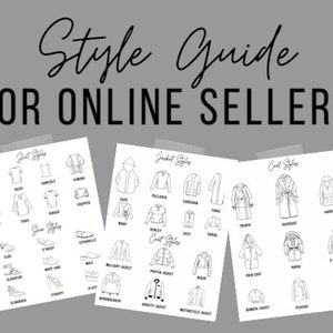 Style Guide for Online Sellers Clothing Types to Help you List Online Boutique Poshmark eBay Shops Instant Download Printable