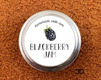 Blackberry Jam Canning Label 2" Round Mason Jar Lid Sticker (Instant Download)