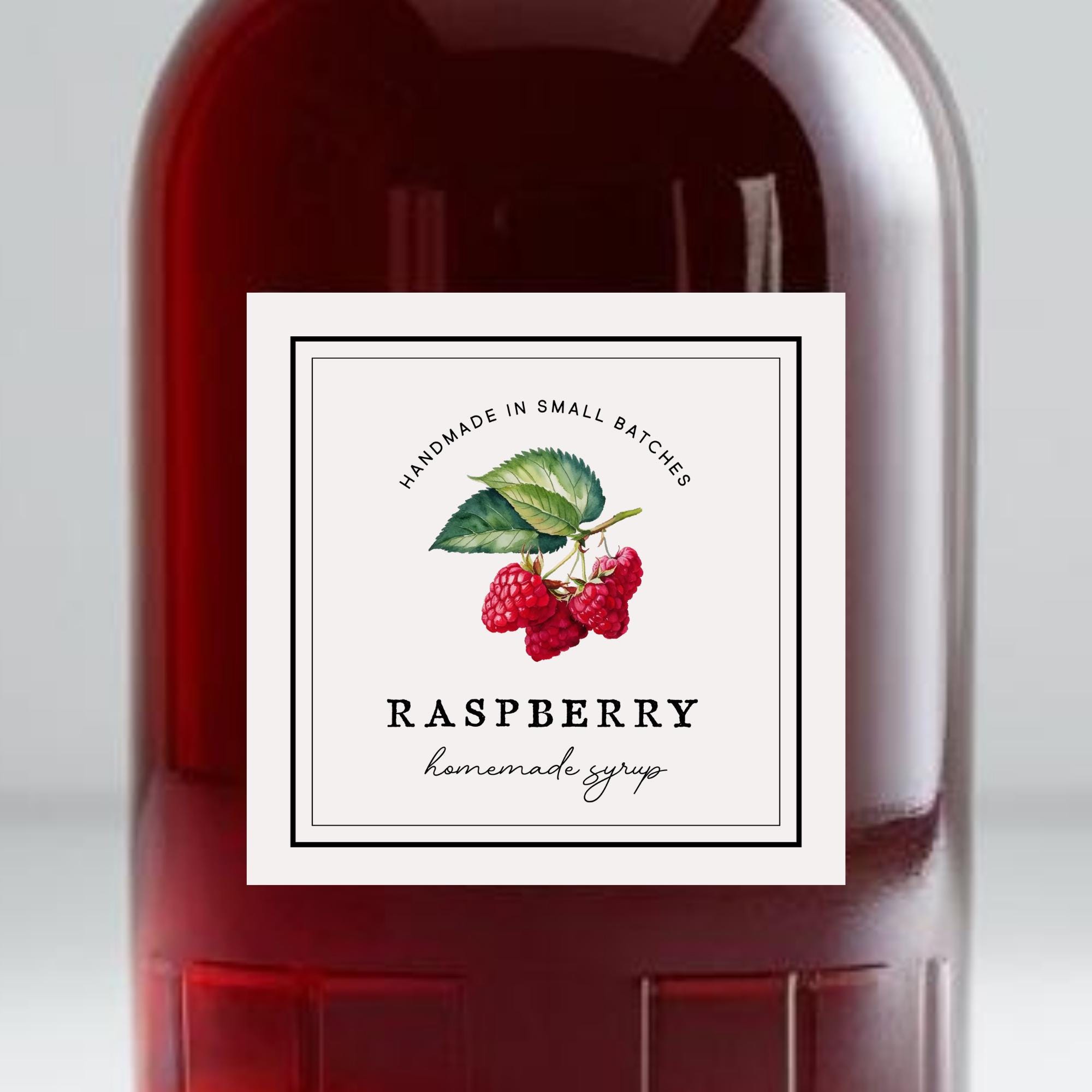 Oppy Label Raspberry Raspberry Syrup Jar Labels 2