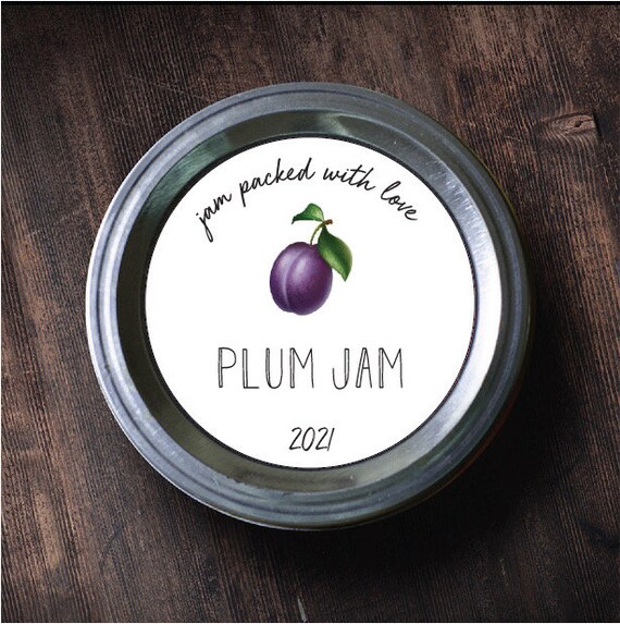 2 Plum Jam Printable Canning Stickers Labels Jam Packed Etsy