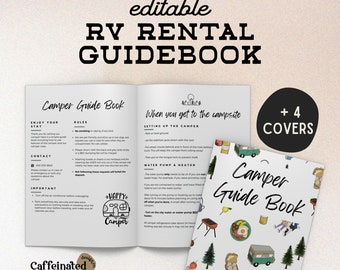 Editable RV Rental Guidebook Template Camper Rental Booklet Customizable Renter Manual Outdoorsy RVShare Campers Rental Guide  Motorhome