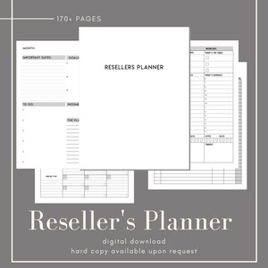 Reseller&#39;s Planner &gt; Minimalist &gt; Digital Download Printable  Business Undated Planner Resellers Workbook Goals 170+ Page.....