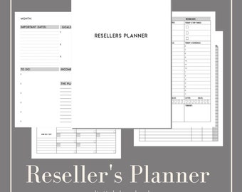 Reseller's Planner > Minimalist > Digital Download Printable  Business Undated Planner Resellers Workbook Goals 170+ Page.....