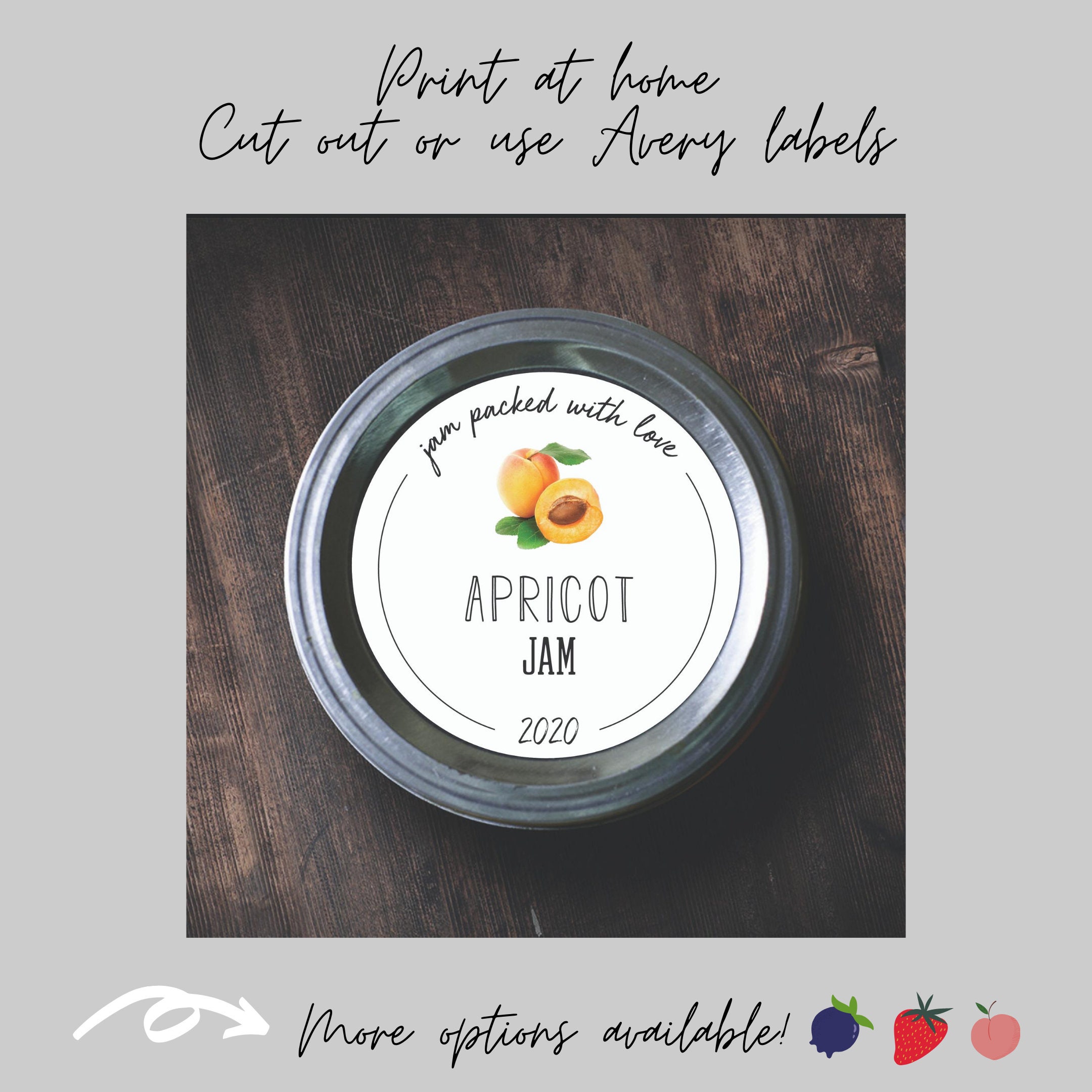 2 Apricot Jam Printable Canning Stickers Labels Jam Etsy