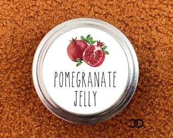 Pomegranate Jelly Canning Label 2" Round Mason Lid Sticker (Digital Download)