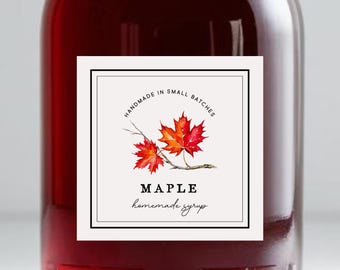 Maple Syrup Jar Labels 2" Square Canning Lid Stickers (Digital Download)