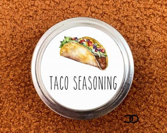 Taco Seasoning Canning Labels 2" Round Mason Jar Lid Stickers (Digital Download)