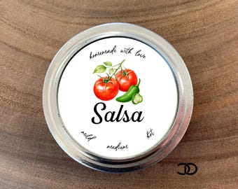 Salsa Canning Label 2" Round Mason Jar Sticker (Instant Download)