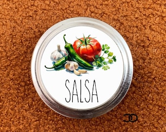 Salsa Canning Labels: 2" Round Mason Jar Stickers Rea Dunn (Digital Download)
