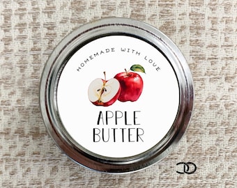 Apple Butter Round Canning Labels 2" Mason Jar Lid Stickers (Digital Download)
