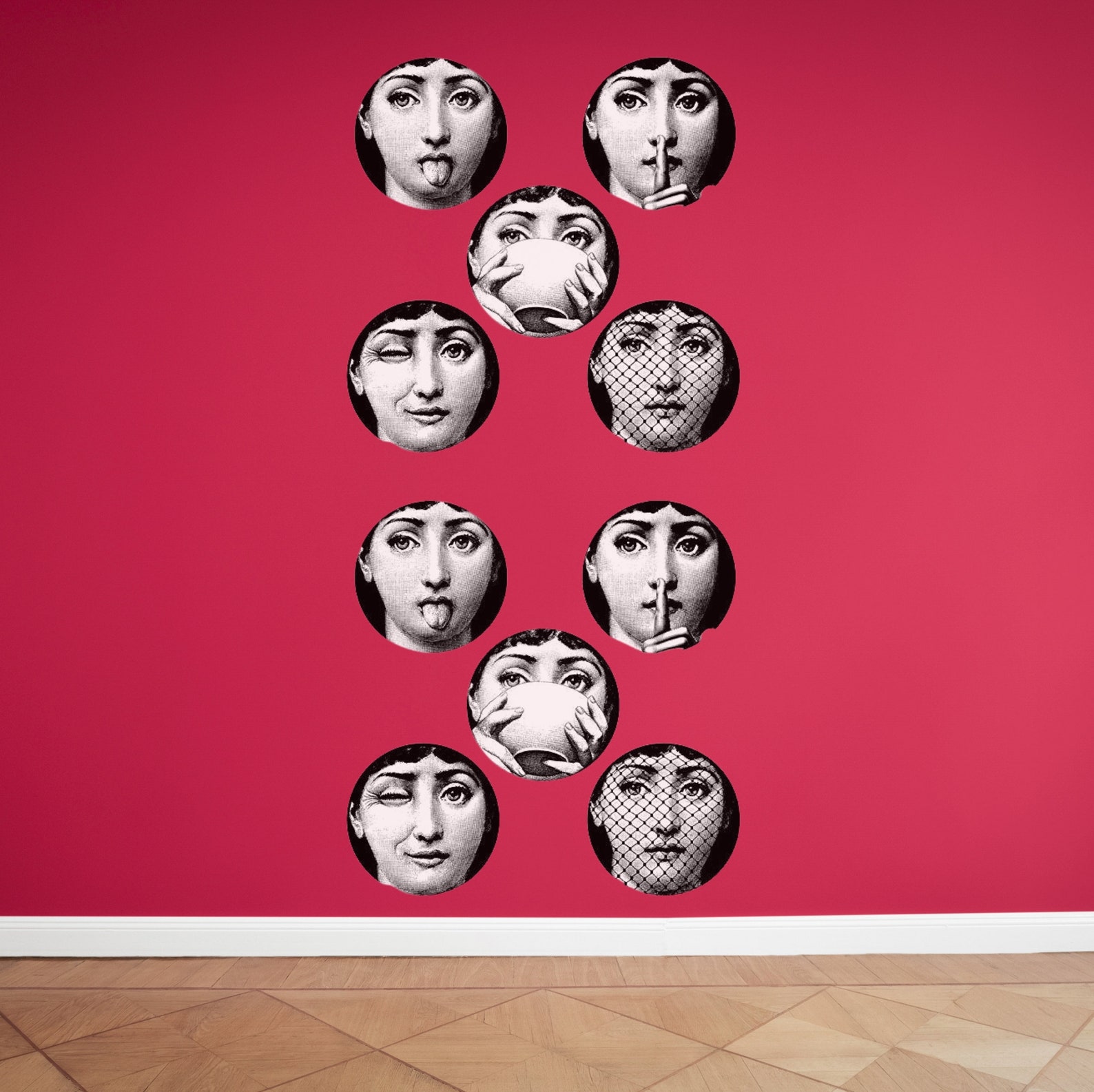 Paper art Fornasetti_ Faces wallpaper_ Peel and Stick_ | Etsy