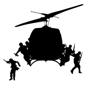 Bell UH-1 Iroquois SVG en PNG-"Hot HLZ" glinsterende Clip Art