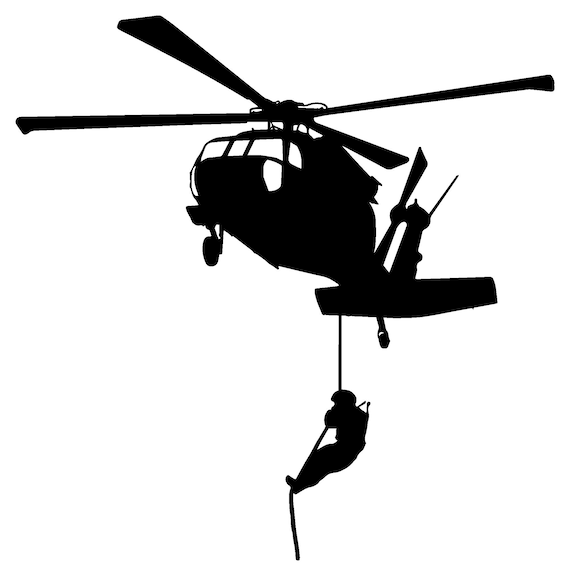 BlackHawk Helicopter_02_ Fast Rope SVG and PNG Clip Art | Etsy