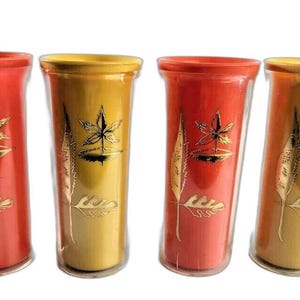 Vintage Burrite MCM Insulated Plastic Tumblers Set of 4 5” Mid‑Century Retro