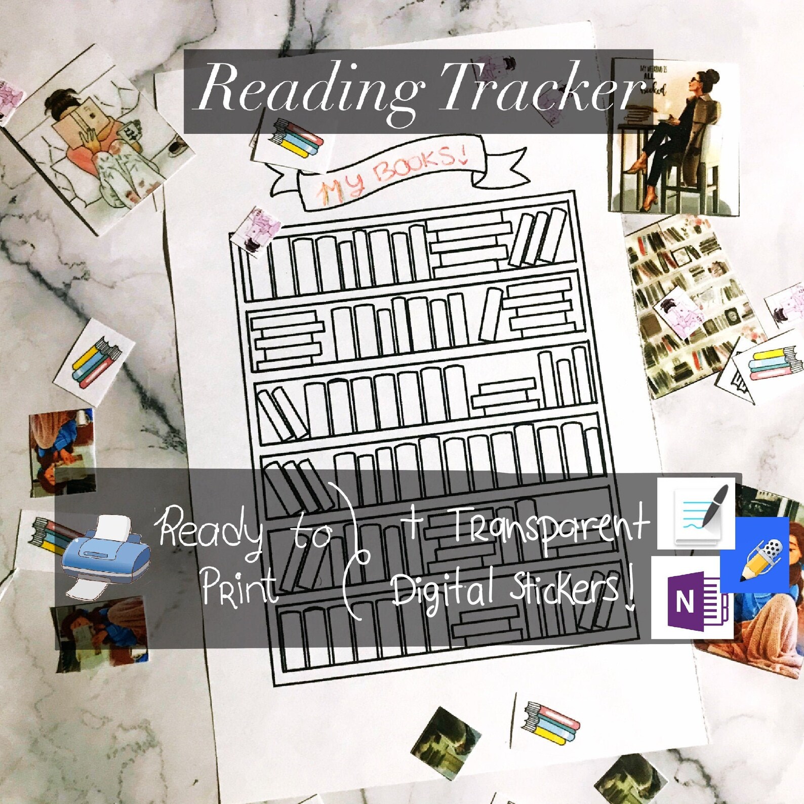 Bookshelf Reading Tracker Printable TBR Tracker Shelf Bullet Etsy