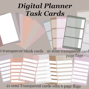 Schede attività per pianificatori e diari digitali Semitrasparenti e colori coordinati per aumentare la produttività Semplificano la pianificazione digitale