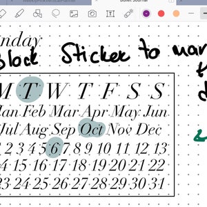 Printable and Digital Date Stickers Mini Calendars and Date Stamps ...