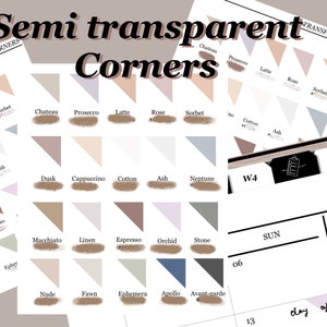 Semi Transparent Digital Corners Stickers perfect for marking down important dates