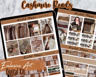 Cashmere Reads Digital Planner Kit: Bookworm Weekly Stickers (GoodNotes, PNG)