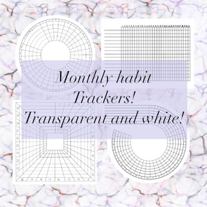 Adesivos ou selos mensais de rastreadores de hábitos perfeitos para planejadores digitais e diários circulares com fundo transparente e branco