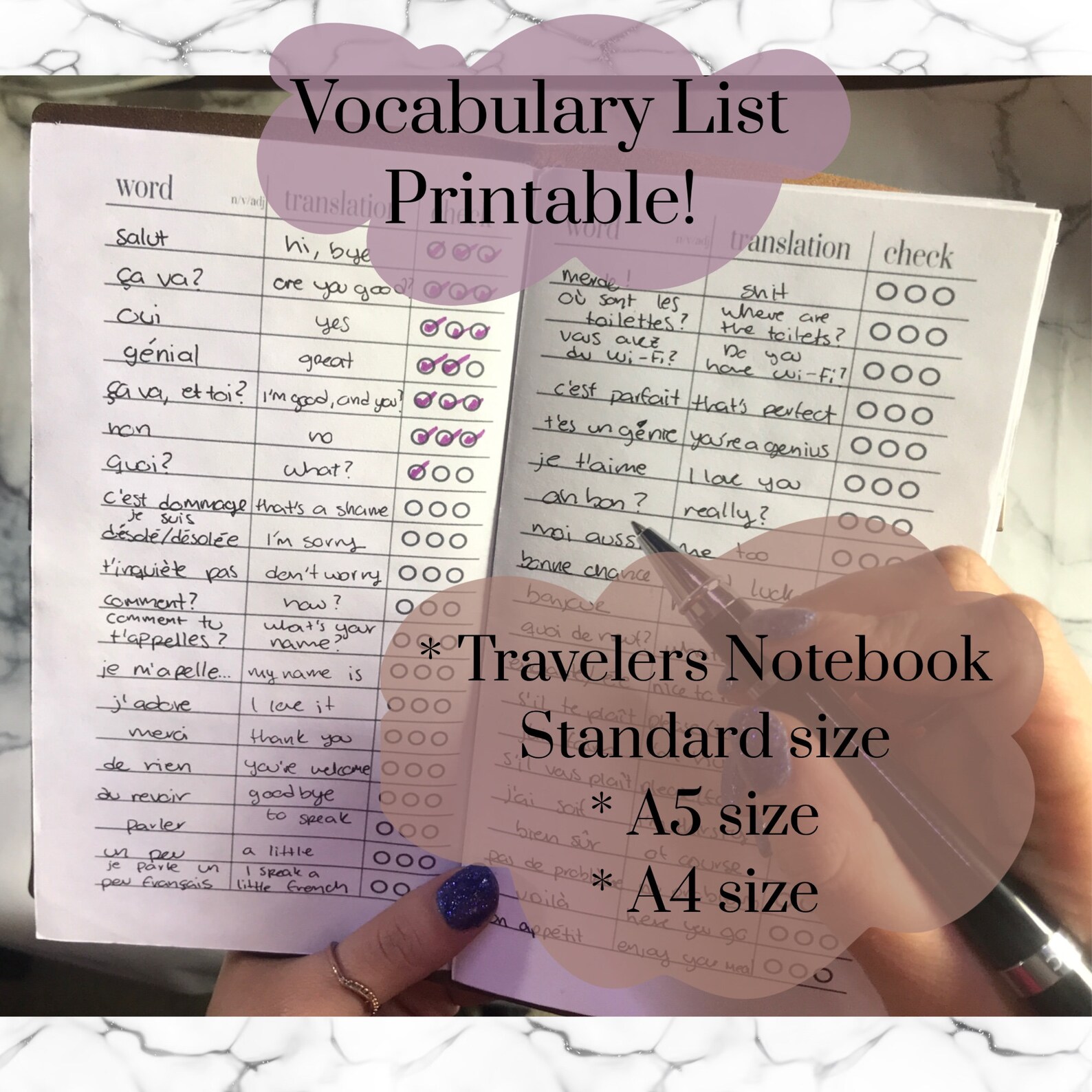 Student Vocabulary Notebook Template Printable And Digital Etsy