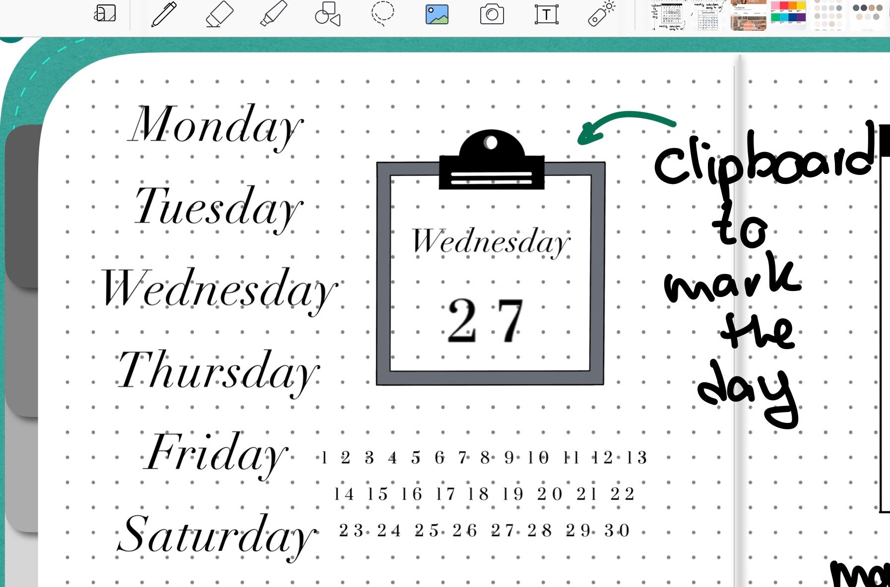 Printable and Digital date stickers mini calendars and date | Etsy