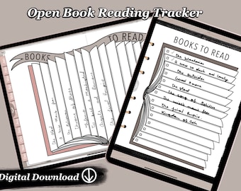 Bookshelf Reading Tracker: PNG Stickers, Reading Log (Digital Download)