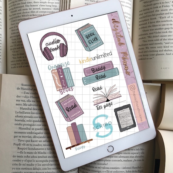 Digital Reading Stickers for Planners | Book Tracker Sticker Perfect for  Digital Reading Journal.