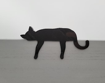 Cute Lazy Sleeping Cat 2d Silhouette Home Decor Art | Picture Frame Topper, Desk, Shelf Statue Decoration | Home Decor Gift for Kitty Lover