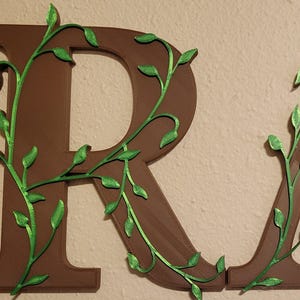Letras de enredadera de hiedra de bosque / Decoración de guardería de naturaleza de bosque / Decoración de plantas personalizada / Decoración del hogar / Letrero de pared / Alfabeto / Letras en capas