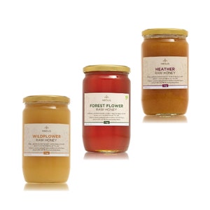 Earthbreath Natural Raw Honey 1kg- Wildflower | Forest Flower | Clover | Heather | Spring | Meadow | Buckwheat | Linden - Pure Unpasteurized