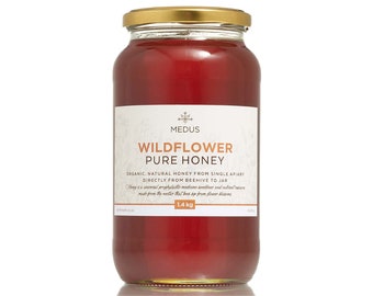 Earthbreath Organic Runny Wildflower Honey - 400g - 1.4kg - Pure Natural Sweetener - Liquid Consistency - From Single Apiary - Never Blended