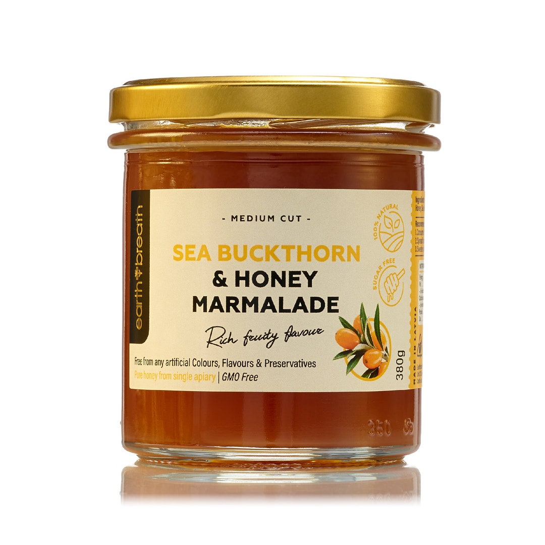 Earthbreath Sea Buckthorn & Honey MARMALADE 380g Pure Natural Vegan