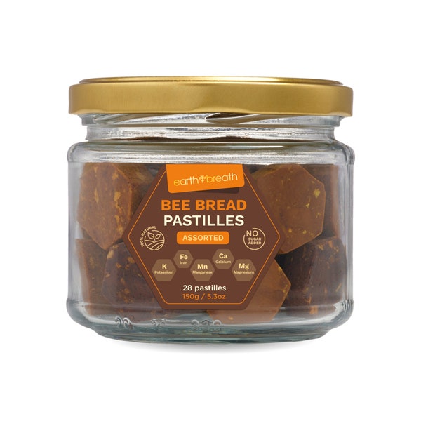 Earthbreath Bee Bread Pastilles Assorted - 150g - 300g - Pure, Natural Perga / Ambrosia Candies - Contains no Artificial additives