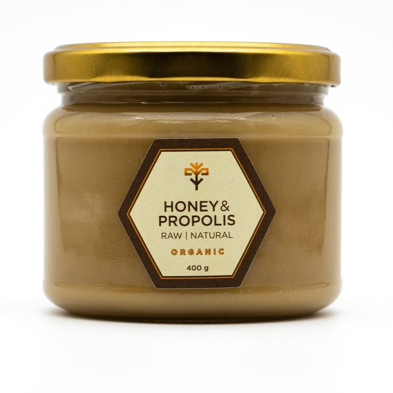 PROPOLIS in Organic HONEY 400g Jar Natural Unpasteurized Pure Etsy