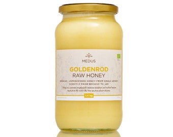Earthbreath Goldenrod Organic Raw Honey - Bulk 400g-1800g - Pure Unpasteurized Unfiltered - Natural Sweetener - From Single Apiary