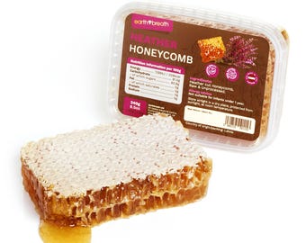 Earthbreath Raw Heather Cut Honeycomb 240g - Natural Raw Unfiltered Honey