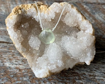 Prehnite Teardrop- Tiny Trinket Mini Pendant - Drop Stone Necklace - Solitaire Pendant - Stone Gemstone Jewelry