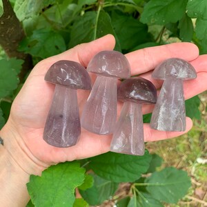 Amethyst Mushroom - Purple Natural Stone  Mushroom - Whimsical Mushroom Decor - Carved Mushroom Figurine - Statue
