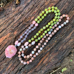 Gemstone - Mala - Prayer Beads - Meditation - Mindfulness - Beaded Jewelry - Natural Stone Mala Bead Necklace