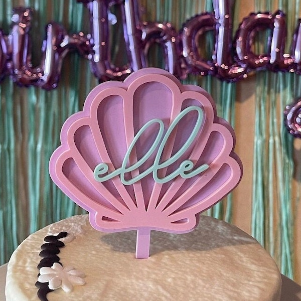 Clamshell Birthday Cake Topper Etsy