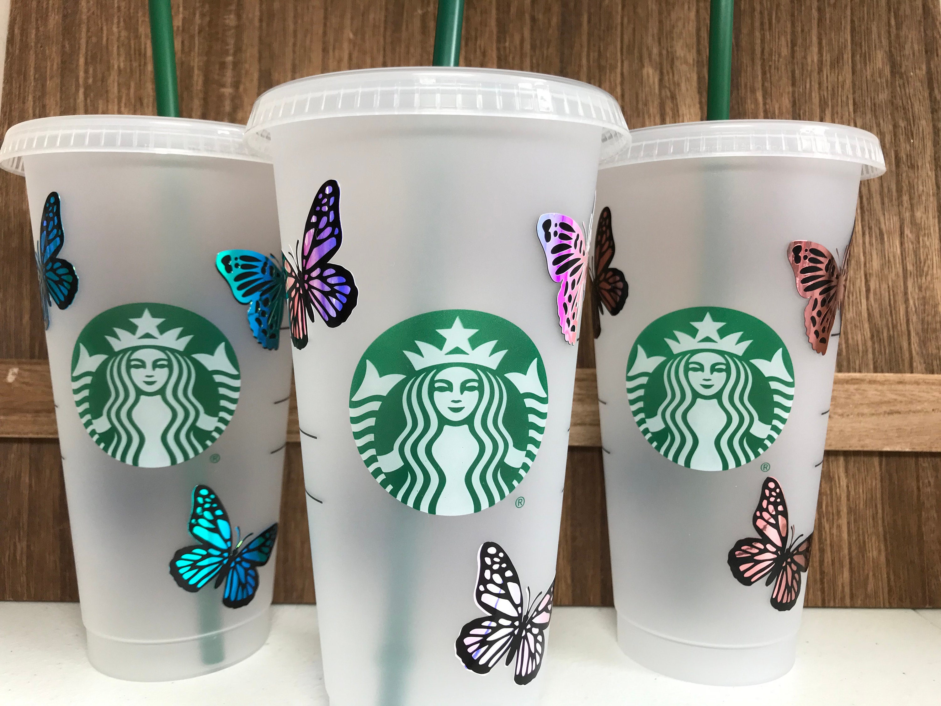 Custom Butterfly Starbucks Cup, Custom Starbucks Cup, Reusable Cup, Persona...