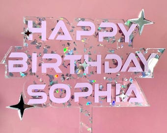 Custom Kpop Birthday Cake Topper: Laser Cut Acrylic Decor