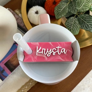 Personalized Tumbler Name Tag, 40 oz Tumbler Plate Topper, Tumbler Lid Tag, Tumbler Plates, Tumbler Accessories, Name Plate, Tumbler Tags
