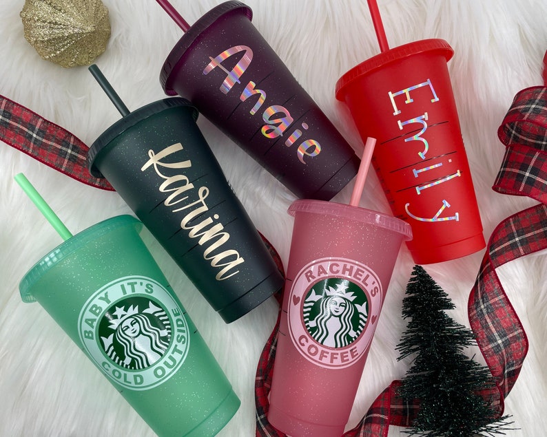 Starbucks Holiday Cups 2021 Glitter Starbucks Cups Iced Etsy
