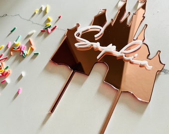 Custom Princess Castle Cake Topper: Laser Cut Acrylic Party Decor