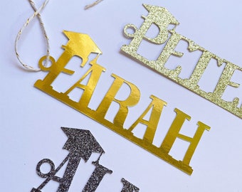 Custom Name Graduation Gift Tags, 2024 Graduation Gifts, Student Name Tag, Graduation Cap Tag, Class of 2024 Gift, Custom Name Grad Gift Tag