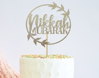 Nikkah Mubarak Cake Topper, Urdu Cake Topper, Nikkah Cake Topper, Desi Wedding Decor, Nikkah Decor, Desi Engagement, Dulhan, Shaadi Decor