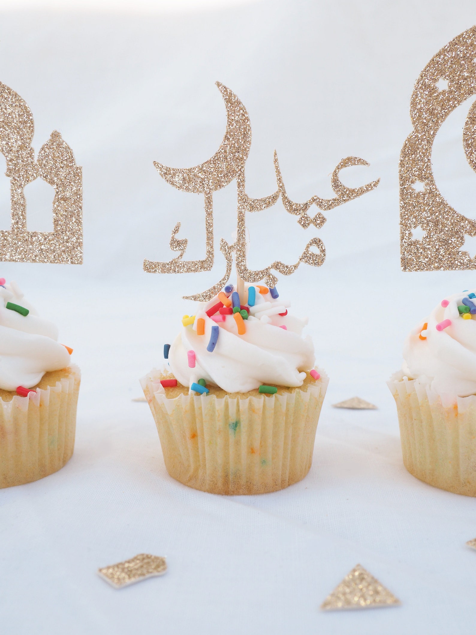 Eid Cupcake Toppers Eid Mubarak Topper Set of 8 Party Etsy
